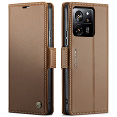 Coque Portefeuille Livre Cuir Etui Clapet C03S pour Xiaomi Mi 13T Pro 5G Marron