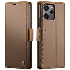 Coque Portefeuille Livre Cuir Etui Clapet C03S pour Xiaomi Poco M6 Pro 5G Marron