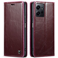 Coque Portefeuille Livre Cuir Etui Clapet C03S pour Xiaomi Redmi Note 12 4G Vin Rouge