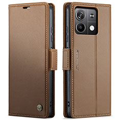 Coque Portefeuille Livre Cuir Etui Clapet C03S pour Xiaomi Redmi Note 13 5G Marron