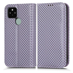 Coque Portefeuille Livre Cuir Etui Clapet C03X pour Google Pixel 5 Violet