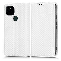 Coque Portefeuille Livre Cuir Etui Clapet C03X pour Google Pixel 5a 5G Blanc