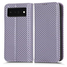 Coque Portefeuille Livre Cuir Etui Clapet C03X pour Google Pixel 6 Pro 5G Violet