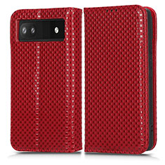 Coque Portefeuille Livre Cuir Etui Clapet C03X pour Google Pixel 6a 5G Rouge