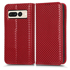 Coque Portefeuille Livre Cuir Etui Clapet C03X pour Google Pixel 7 Pro 5G Rouge