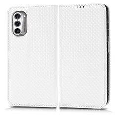 Coque Portefeuille Livre Cuir Etui Clapet C03X pour Motorola Moto G52j 5G Blanc