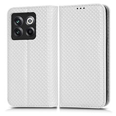 Coque Portefeuille Livre Cuir Etui Clapet C03X pour OnePlus 10T 5G Blanc