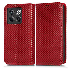 Coque Portefeuille Livre Cuir Etui Clapet C03X pour OnePlus 10T 5G Rouge