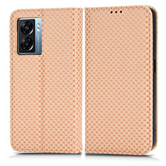 Coque Portefeuille Livre Cuir Etui Clapet C03X pour Oppo A56S 5G Or