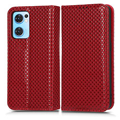 Coque Portefeuille Livre Cuir Etui Clapet C03X pour Oppo Find X5 Lite 5G Rouge