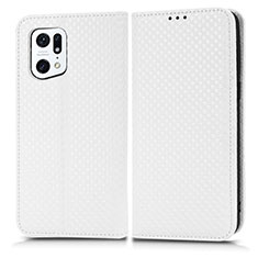 Coque Portefeuille Livre Cuir Etui Clapet C03X pour Oppo Find X5 Pro 5G Blanc