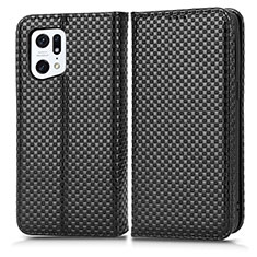 Coque Portefeuille Livre Cuir Etui Clapet C03X pour Oppo Find X5 Pro 5G Noir