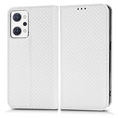 Coque Portefeuille Livre Cuir Etui Clapet C03X pour Oppo Reno7 A Blanc