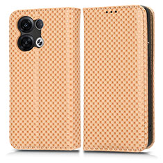 Coque Portefeuille Livre Cuir Etui Clapet C03X pour Oppo Reno8 Pro 5G Or