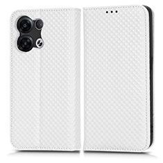 Coque Portefeuille Livre Cuir Etui Clapet C03X pour Oppo Reno8 Pro+ Plus 5G Blanc