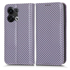 Coque Portefeuille Livre Cuir Etui Clapet C03X pour Oppo Reno9 Pro 5G Violet