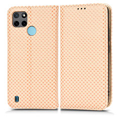 Coque Portefeuille Livre Cuir Etui Clapet C03X pour Realme C25Y Or