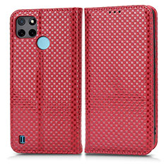 Coque Portefeuille Livre Cuir Etui Clapet C03X pour Realme C25Y Rouge