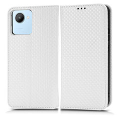 Coque Portefeuille Livre Cuir Etui Clapet C03X pour Realme C30 Blanc