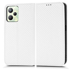 Coque Portefeuille Livre Cuir Etui Clapet C03X pour Realme Narzo 50A Prime Blanc