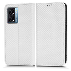 Coque Portefeuille Livre Cuir Etui Clapet C03X pour Realme Q5i 5G Blanc