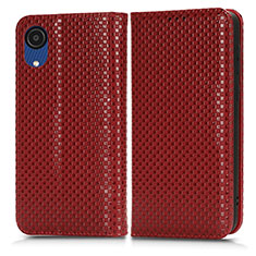 Coque Portefeuille Livre Cuir Etui Clapet C03X pour Samsung Galaxy A03 Core Rouge