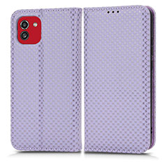 Coque Portefeuille Livre Cuir Etui Clapet C03X pour Samsung Galaxy A03 Violet