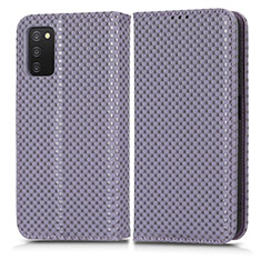 Coque Portefeuille Livre Cuir Etui Clapet C03X pour Samsung Galaxy A03s Violet