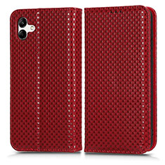 Coque Portefeuille Livre Cuir Etui Clapet C03X pour Samsung Galaxy A04 4G Rouge