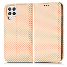 Coque Portefeuille Livre Cuir Etui Clapet C03X pour Samsung Galaxy A22 4G Or