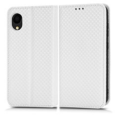 Coque Portefeuille Livre Cuir Etui Clapet C03X pour Samsung Galaxy A22 5G SC-56B Blanc