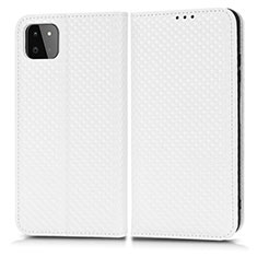 Coque Portefeuille Livre Cuir Etui Clapet C03X pour Samsung Galaxy A22s 5G Blanc