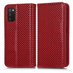 Coque Portefeuille Livre Cuir Etui Clapet C03X pour Samsung Galaxy F02S SM-E025F Rouge