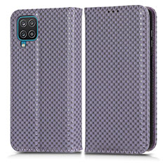 Coque Portefeuille Livre Cuir Etui Clapet C03X pour Samsung Galaxy F12 Violet