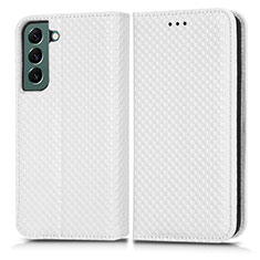 Coque Portefeuille Livre Cuir Etui Clapet C03X pour Samsung Galaxy S22 Plus 5G Blanc