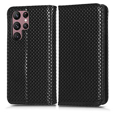 Coque Portefeuille Livre Cuir Etui Clapet C03X pour Samsung Galaxy S22 Ultra 5G Noir