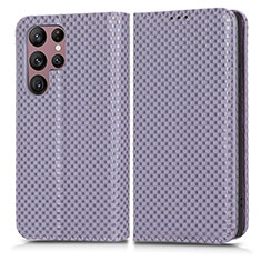 Coque Portefeuille Livre Cuir Etui Clapet C03X pour Samsung Galaxy S24 Ultra 5G Violet