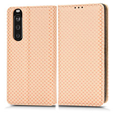 Coque Portefeuille Livre Cuir Etui Clapet C03X pour Sony Xperia 1 III Or