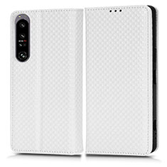 Coque Portefeuille Livre Cuir Etui Clapet C03X pour Sony Xperia 1 IV Blanc