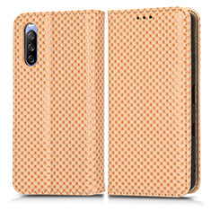 Coque Portefeuille Livre Cuir Etui Clapet C03X pour Sony Xperia 10 III Lite Or