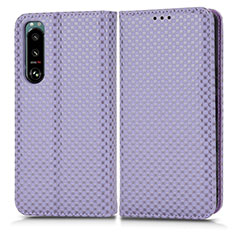 Coque Portefeuille Livre Cuir Etui Clapet C03X pour Sony Xperia 5 III SO-53B Violet