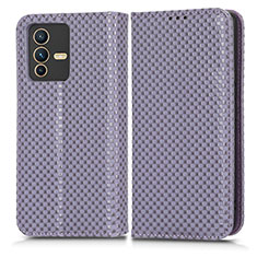 Coque Portefeuille Livre Cuir Etui Clapet C03X pour Vivo V23 5G Violet