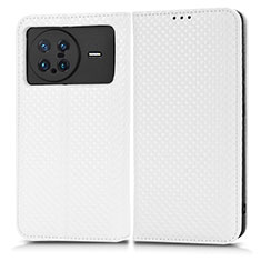 Coque Portefeuille Livre Cuir Etui Clapet C03X pour Vivo X Note Blanc