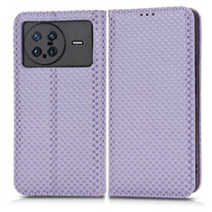 Coque Portefeuille Livre Cuir Etui Clapet C03X pour Vivo X Note Violet