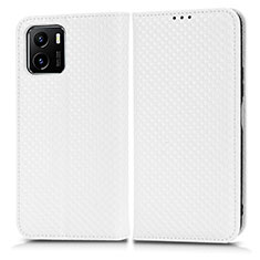 Coque Portefeuille Livre Cuir Etui Clapet C03X pour Vivo Y10 Blanc