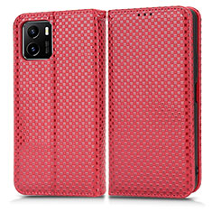 Coque Portefeuille Livre Cuir Etui Clapet C03X pour Vivo Y10 Rouge