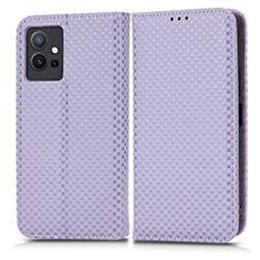 Coque Portefeuille Livre Cuir Etui Clapet C03X pour Vivo Y30 5G Violet