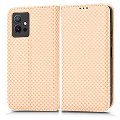 Coque Portefeuille Livre Cuir Etui Clapet C03X pour Vivo Y55s 5G Or