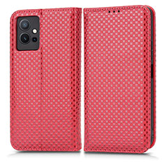 Coque Portefeuille Livre Cuir Etui Clapet C03X pour Vivo Y75 5G Rouge