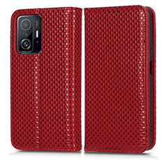 Coque Portefeuille Livre Cuir Etui Clapet C03X pour Xiaomi Mi 11T 5G Rouge